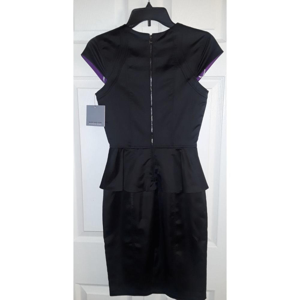 Andrew Marc Black Peplum Midi Dress - Picture 4 of 5